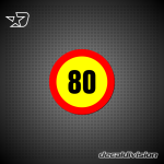 Speed Limit Sticker - 80km Speed Limit Sticker - 80km